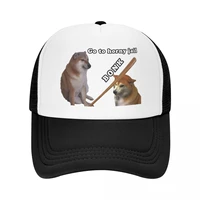 punk shiba inu dog cheems bonk baseball cap women men adjustable trucker hat outdoor snapback caps summer hats