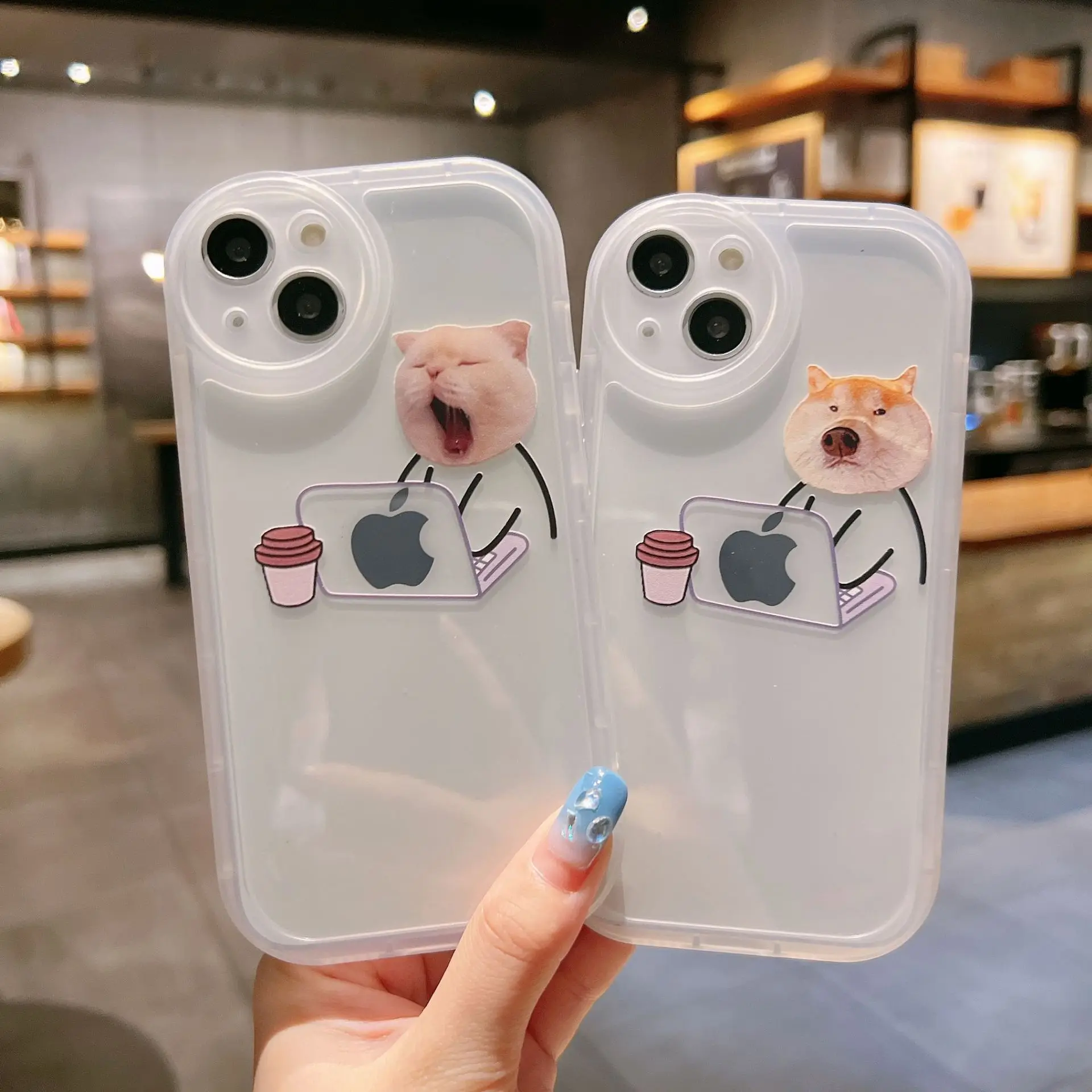 

Funny Cat Soft Phone Case for iPhone 14 13 12 11 Pro Max X Xs Max XR SE 2020 8 7 Plus Clear Transparent Cover