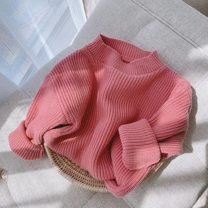 

2022 New Fashion Fall Winter Kids Girls Sweet Sweaters Baby Autumn Knitted Clothes Korean Style Children Knitwear Tops 0-6Years