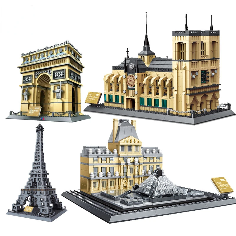 

Architecture Cultural Heritage City Symbol Building Blocks Notre Dame De Paris The Eiffel Tower Louvre Model Toys For Kid