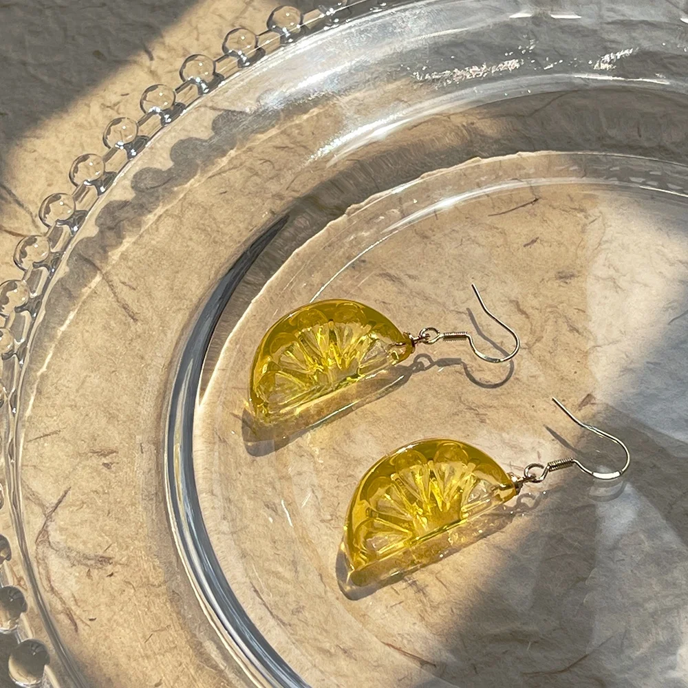 Youjuclub-оранжевые серьги с газировкой прозрачные летние сердечками для девочек