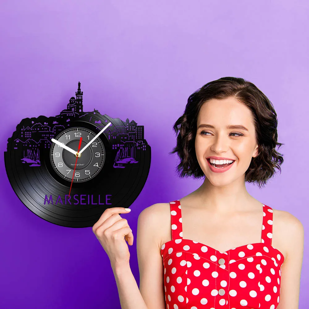 Виниловый альбом с изображением французского Марселя для городской пейзажа часы