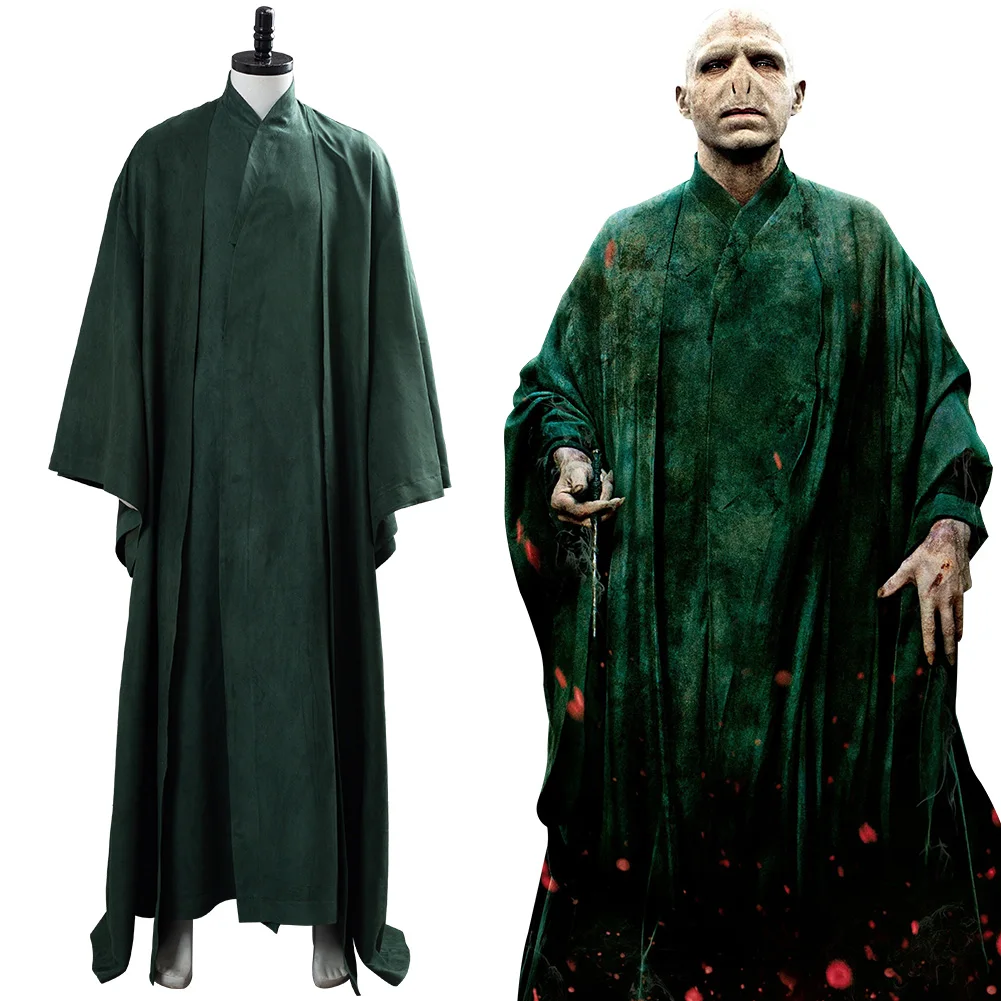 

Fast Shipping Anime Lord Voldemort Cosplay Costume Uniform Dark Green Robe Wizard Cosplay Halloween Men Women Hoodie Robe Gift