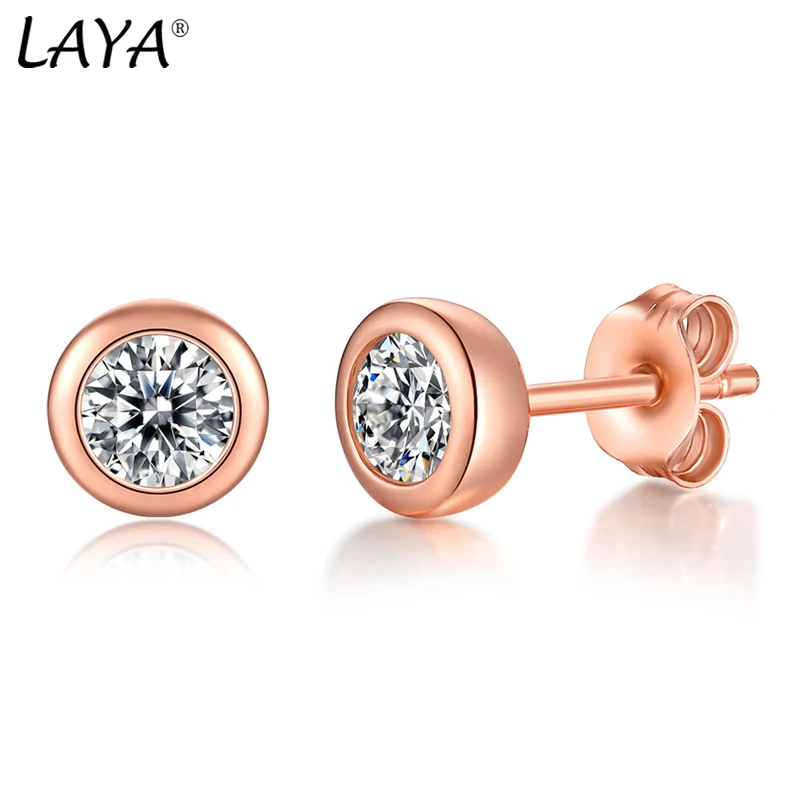 

LAYA S925 Sterling Silver 0.5ct Moissanite Simple Bubble Stud Earrings For Women Birthday Party Wedding Gifts Exquisite Jewelry