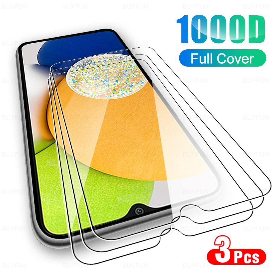 

3 шт. 9H полное покрытие закаленное стекло для Samsung Galaxy A03 A03s прозрачная защита экрана на A03 Core HD защитная пленка против царапин