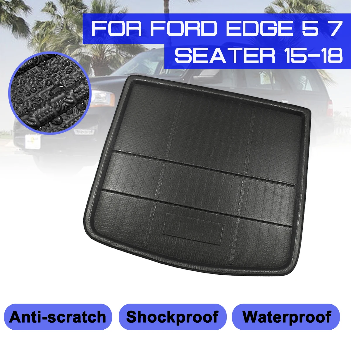 

Для Ford Edge 5/7 местный 2015 2016 2017 2018 коврик для багажника автомобиля водонепроницаемый коврик для пола Коврик для защиты от грязи поднос подкладка для груза