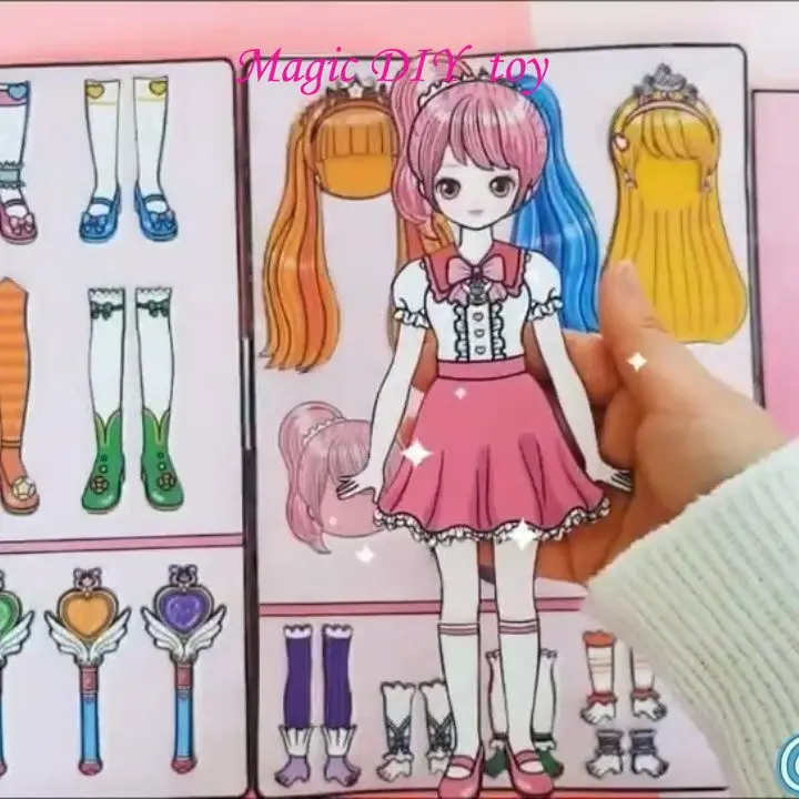

Wonderful Cute Creative Luminous Paper Doll Quiet Book Handmade DIY Material Bag Girl Toy Puzzle Decompression Toy Book