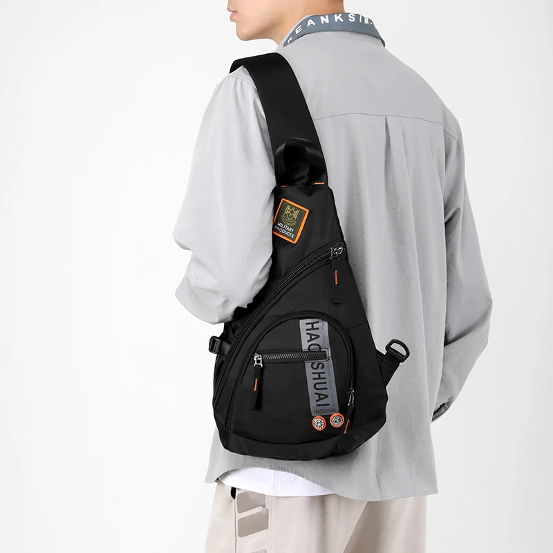 Men's Nylon Sling Knapsack Shoulder Messenger Cross Body Trekking Bags Chest Bag Laptop Kettle Travel Assault Single Back Pack images - 6