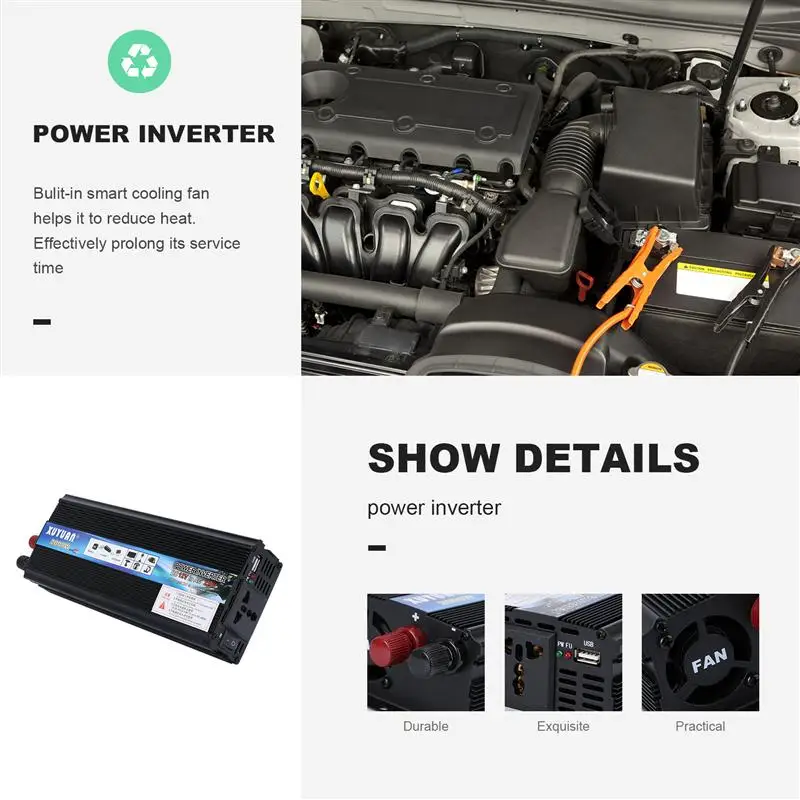 Автомобильный инвертор мощности 1 шт. мощный 12 В постоянного тока в 220 переменного