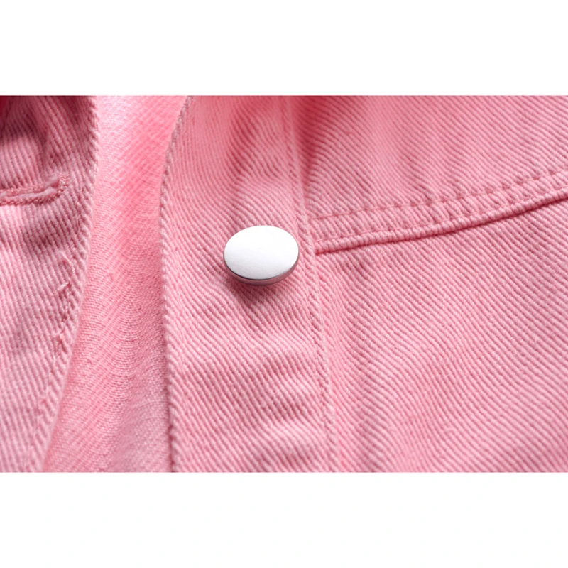 Весна-лето розовый джинсовый жилет женский тонкий короткий большой карман