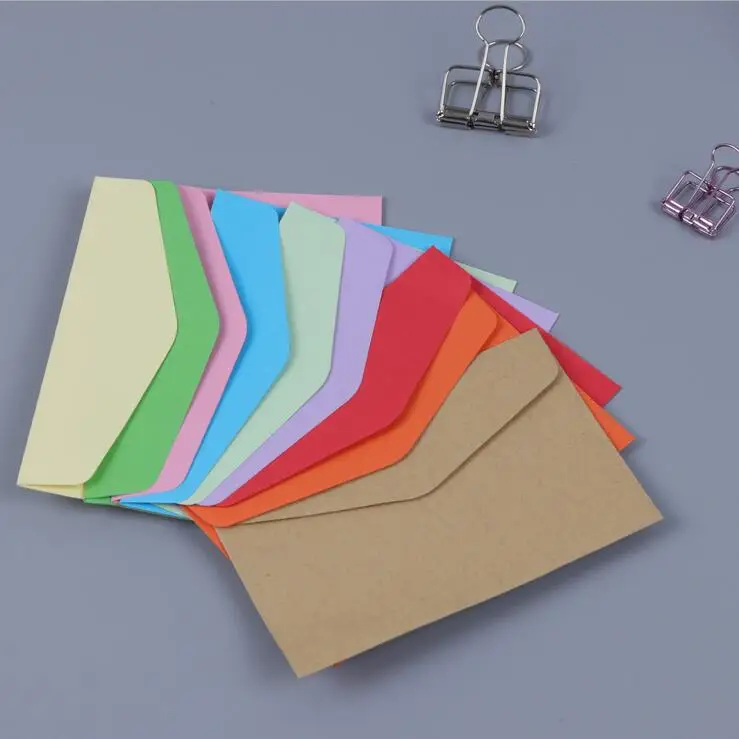 

free shipping 100pcs/lot 115*80mm Candy Color Mini Candy Color Mini For Invitation Greeting Card Postcard Cute Envelopeschrismas