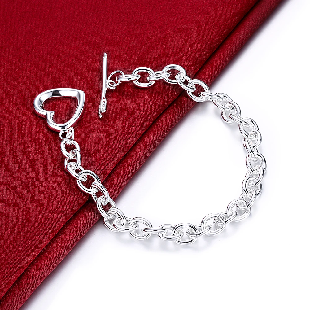 

New Street fashion 925 sterling silver arrow heart Bracelets for women Best friend Wedding party Jewelry Couple gifts