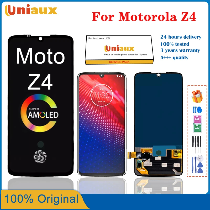 Оригинальный ЖК-дисплей 6,4 дюйма для Motorola Moto Z4, ЖК-дисплей, сенсорный экран, дигитайзер в сборе для Moto Z4, дисплей XT1980 XT1980-3