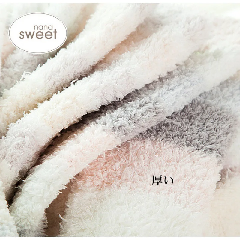 Home wear Nana Sweet Women's Socks Warm Coral Fleece Stocking  Stripes