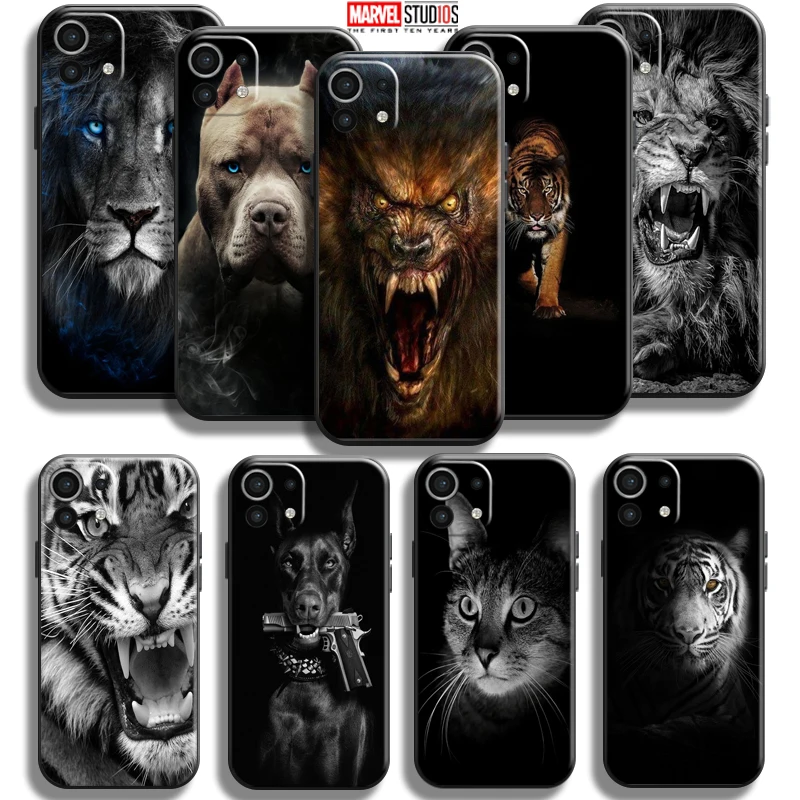 

Tiger Lion Eagle Dog Cat Wolf Phone Case For Xiaomi Mi 11 11 Lite 5G Silicone Cover Soft Back Coque Liquid Silicon Funda