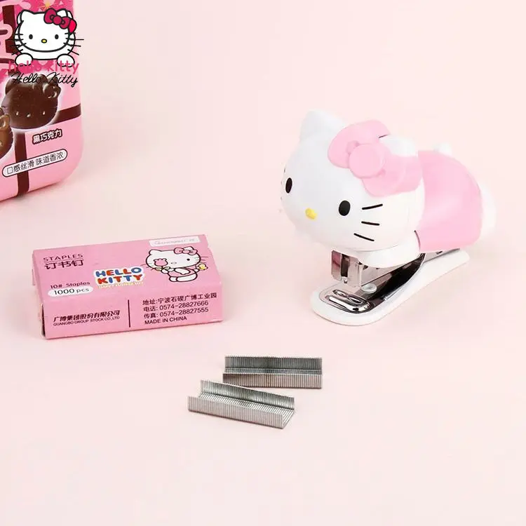 Hello Kitty anime Elementary School Student Mini Stapler Small Staple Stationery Set Supplies one piece |