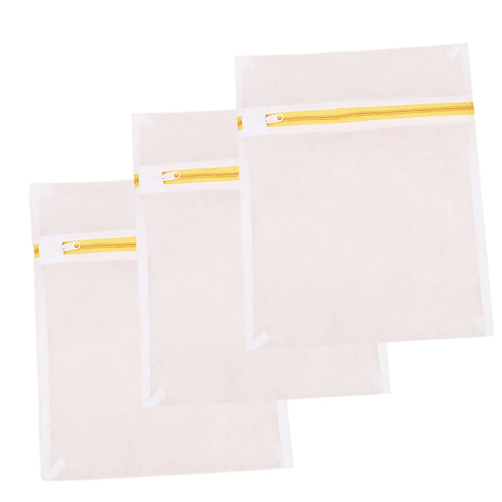 

3pcs Fine Mesh Laundry Bags Zippered Washing Bags Delicates Protection Bags for Underwear