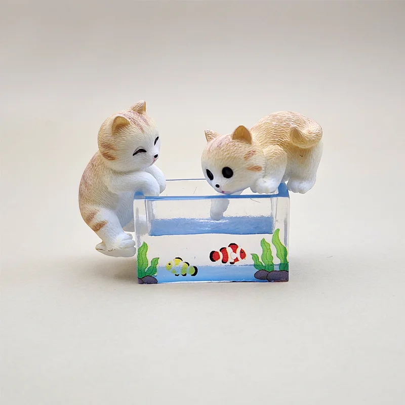 

Миниатюрные фигурки кошек и аквариума из смолы, набор из 3 штук
