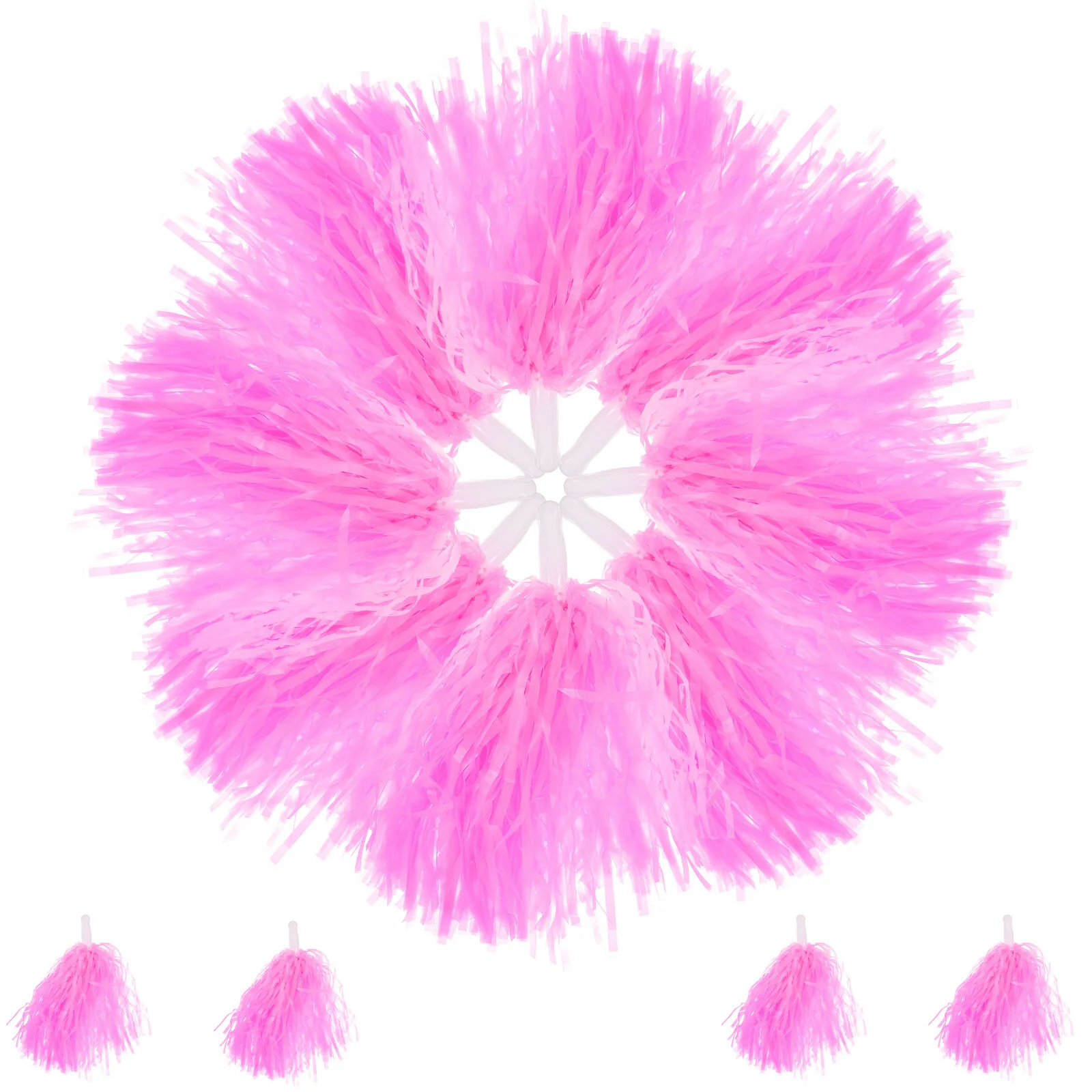 

12 Pcs Pink Pom Poms Cheer Supplies Performance Decor Bouquet Cheerleading Cheering Squad Props Plastic Spirit Fun