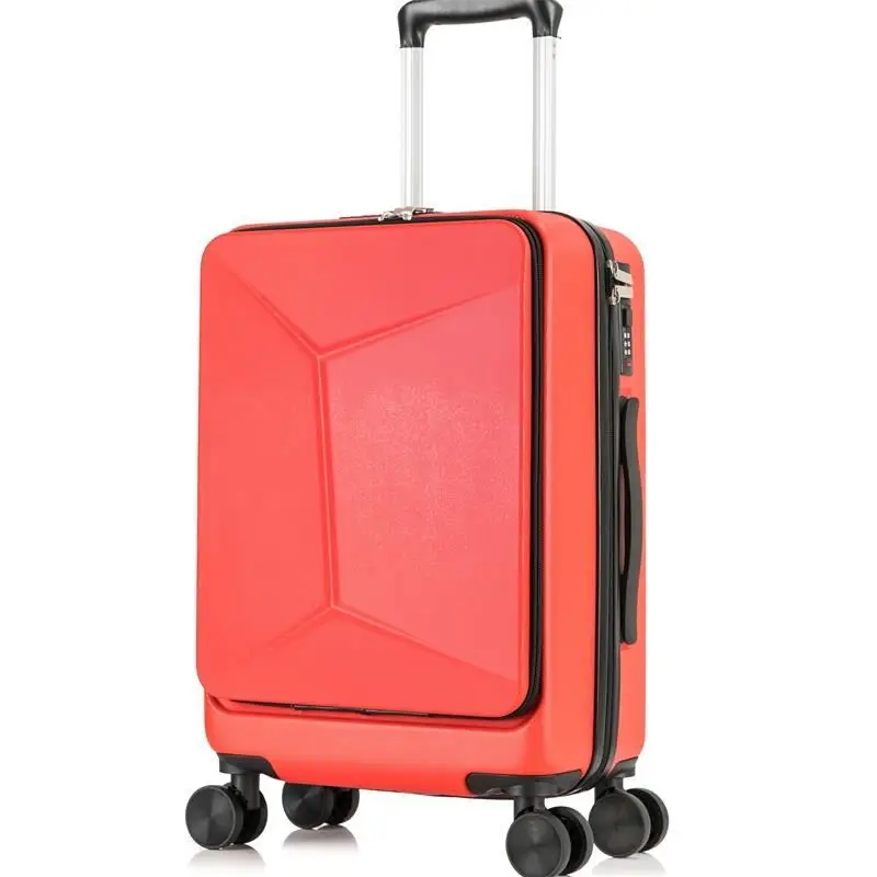 20/24 Inch Front Opening Computer Bag Universal Wheel Rolling Luggage Adjustable Travel Password Suitcase for Men Women Students