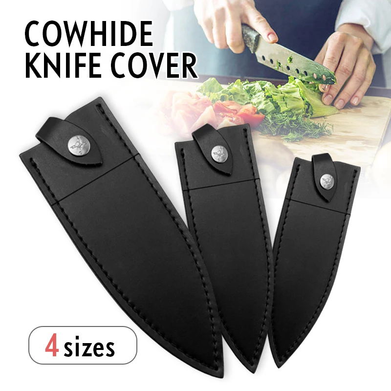 

First Layer Leather Straight Knife Sheath Genuine Cowhide Leather Chef Cook Knives Cover Kitchen Scabbard Blade Protector Cover