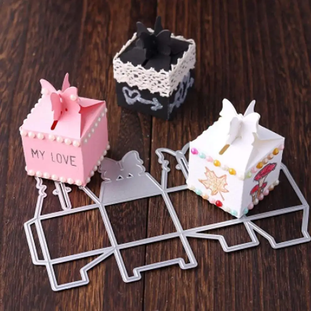 

3D Candy Box Metal Cutting Dies Cut Die Mold Gift Box Craft Punch Cutter Paper Card Die Knife New bow-knot Album Scrapbook P2A5