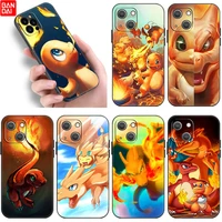 charmander pokemon silicone phone case for apple iphone 11 12 13 mini pro 7 8 xr x xs max 6 6s plus 5 5s se 2020 black cover