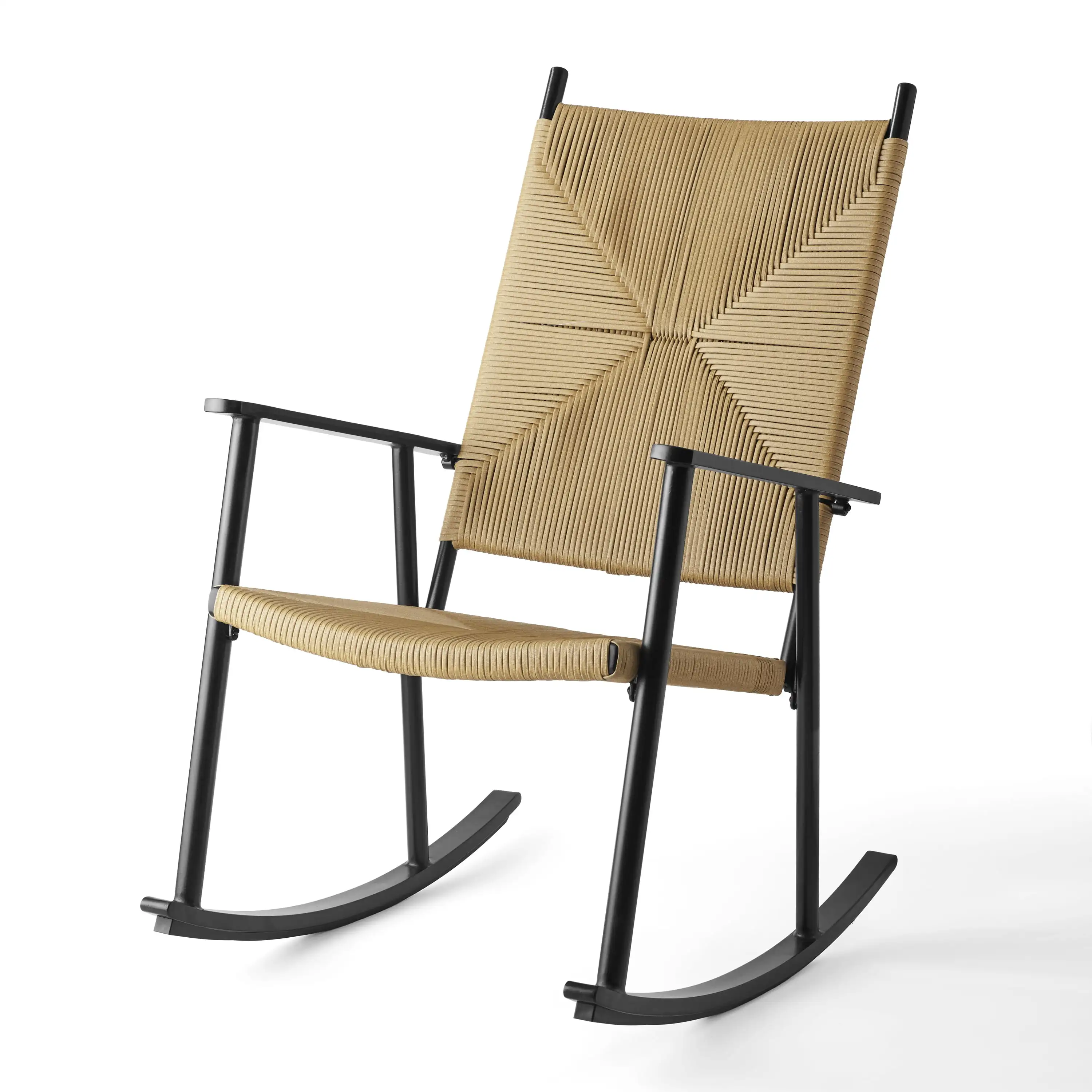 

Ventura Outdoor Steel Rocking Chair - Natural Rush Weave - Traditional and Durable Seating for Outdoor Spaces