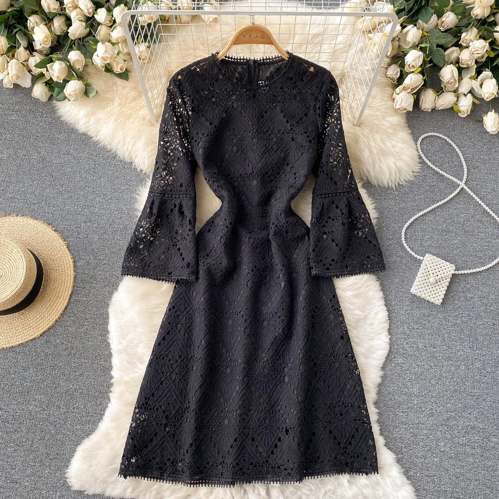 

Women's Flared Sleeve Mid-Length Maternity A-Line Dress White