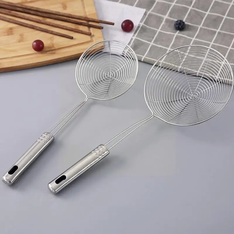 

Colander Spoon Mesh Strainer Skimmer Ladle Steel Long Handle Frying Kitchen Steaming Cooking H0U5