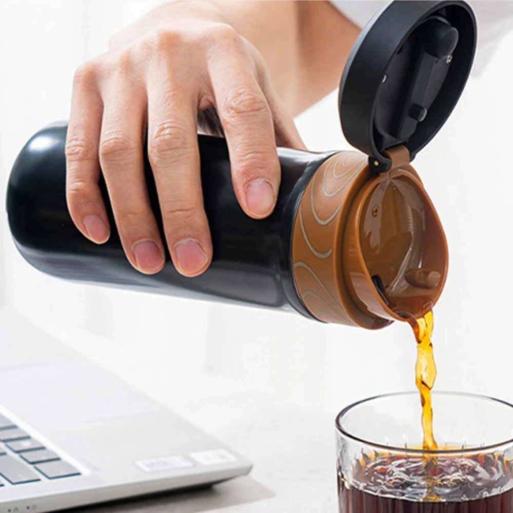Mannual Coffee Maker 320ml Stainless Steel Thermos Thermal Mug For Kitchen Home Trave Office
