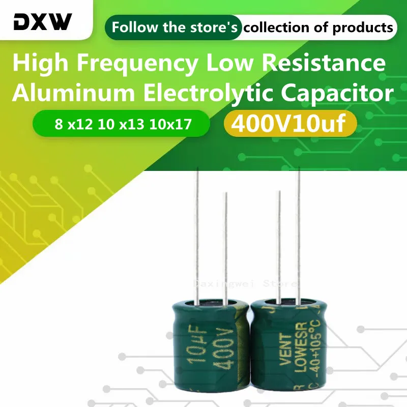 

Высокочастотный низкоомный алюминиевый электролитический конденсатор 400V10uf 8x12 10x13 10x17, 20 шт./партия, радиальный свинцовый