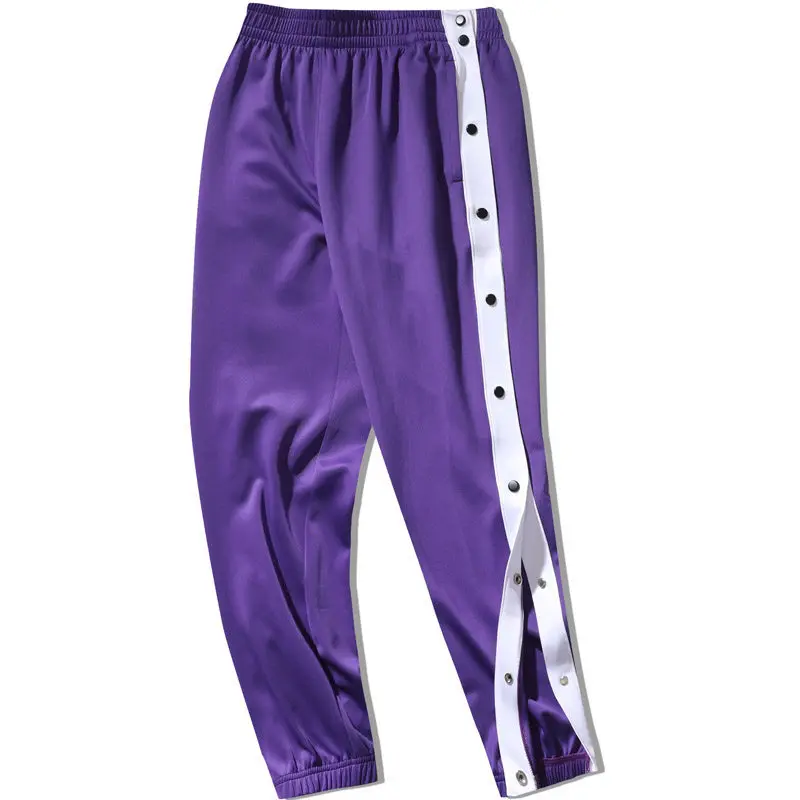 Sports Trousers Buttoned Pants Autumn Winter Models Buttons Casual Loose Footwear Basketball Training Full-button Sweatpants Men