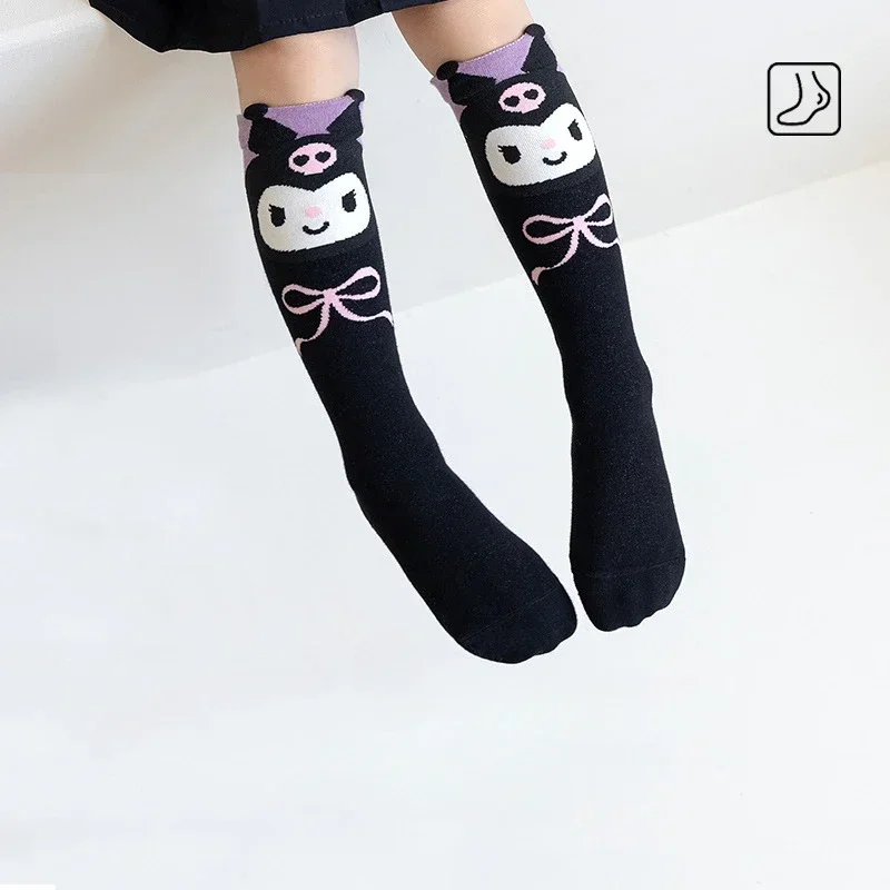 geometria dziewczyny śliczne Sanrio Kuromi fioletowe podkolanówki Kawaii Anime dzieci maluch środkowe prezent