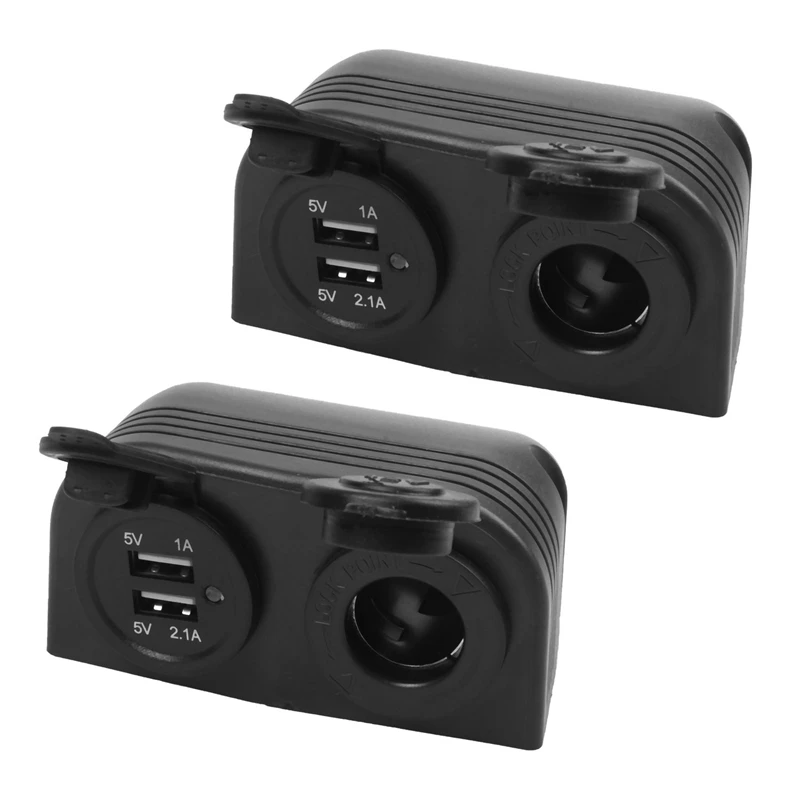 

3X Dual Boat Caravan Car USB Cigarette Lighter Socket Splitter 12V Charger Adapter