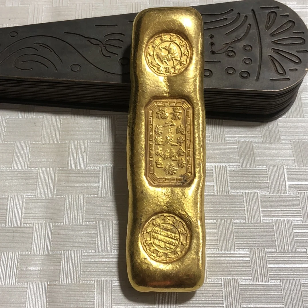 

Gilt Copper Gold Bar Home Craft Supplies Decorations Size 9.7x2.5x1.2Cm