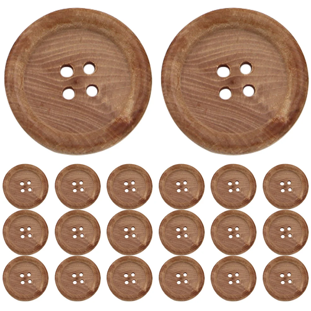 

50 Pcs Round Decorative Wood Buttons Scrapbook Embellishments Jacket Buttons Coat Buttons Premium Buttons Clothing Woodsy Decor