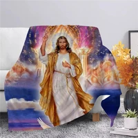 plstar cosmos jesus christian flannel blanket full overprinted blanket kids adult soft bed cover sheet plush blanket 9 style