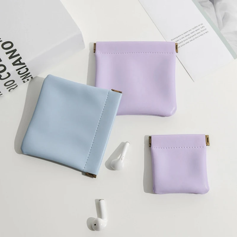 

Fashion Unisex Pu Leather Portable Coin Purse Small Earphone Bag Headphone Organizer Mini Sundry Cosmetic Lipstick Storage Bags
