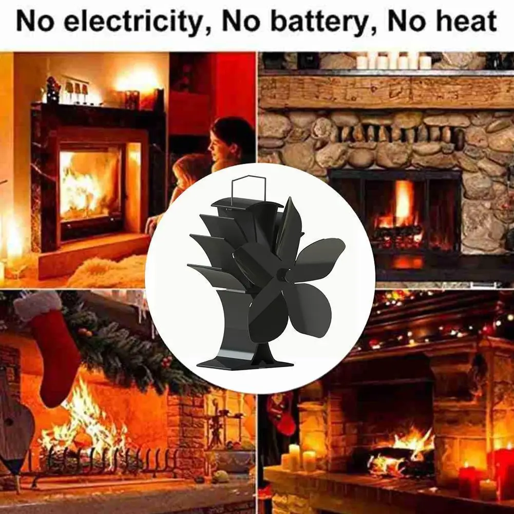

Thermal Power Fireplace Fan Real Fire Wood-burning Stove Kerosene Fireplace Fan Stove Heating Petal Fan 5-Blade Style Z2J7