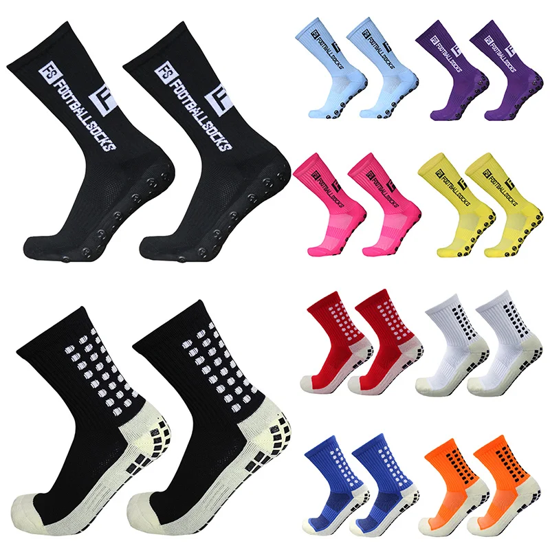 

New round non-slip grip silicone fs soccer socks men women sports football socks