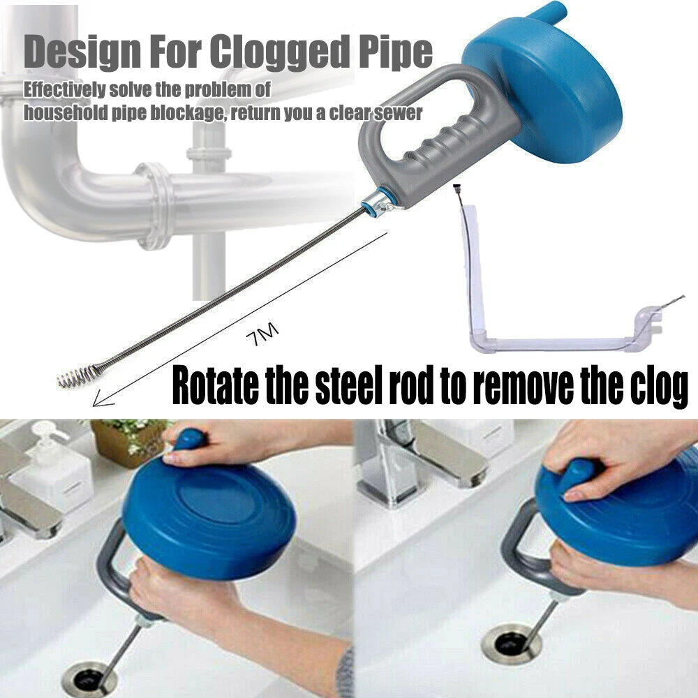 

5M Draining Unblocker Flexible Rod Auger Snake Rod Kitchen Toilet Sewer Blocking Cleaner Pipe Clogging Sanitary Tool