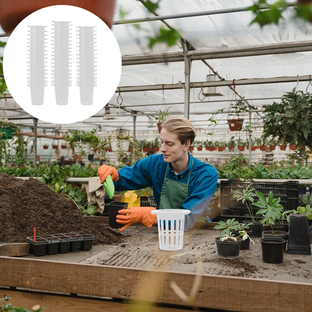 

Hydroponic Net Pots Cups Cup Planting Basket Baskets Grow Hydroponics Pot Mesh Tower Garden Nursery Air Slotted Terrarium Vase