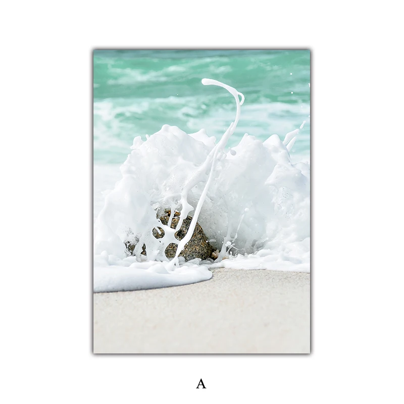 Морской пляж маленький остров океан кокосовое дерево настенная печать