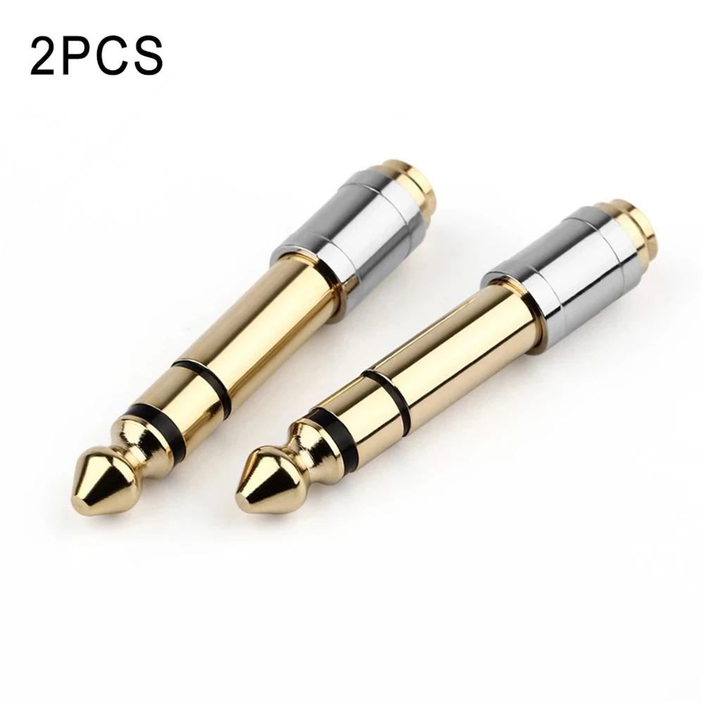 

2 PCS 6.35mm To 3.5mm Converters 1/4" Male 1/8" Female 6.35 to 3.5 Jack Headphone Audio Adapter Microphone Connector Stereo Plug