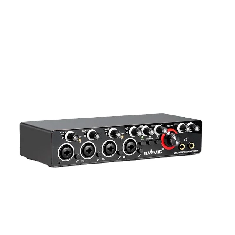 Фото DAYMIC Professional 24-битный 192 кГц 4-канальный аудиоинтерфейс USB-звуковая карта для живой записи и сольных выступлений №2