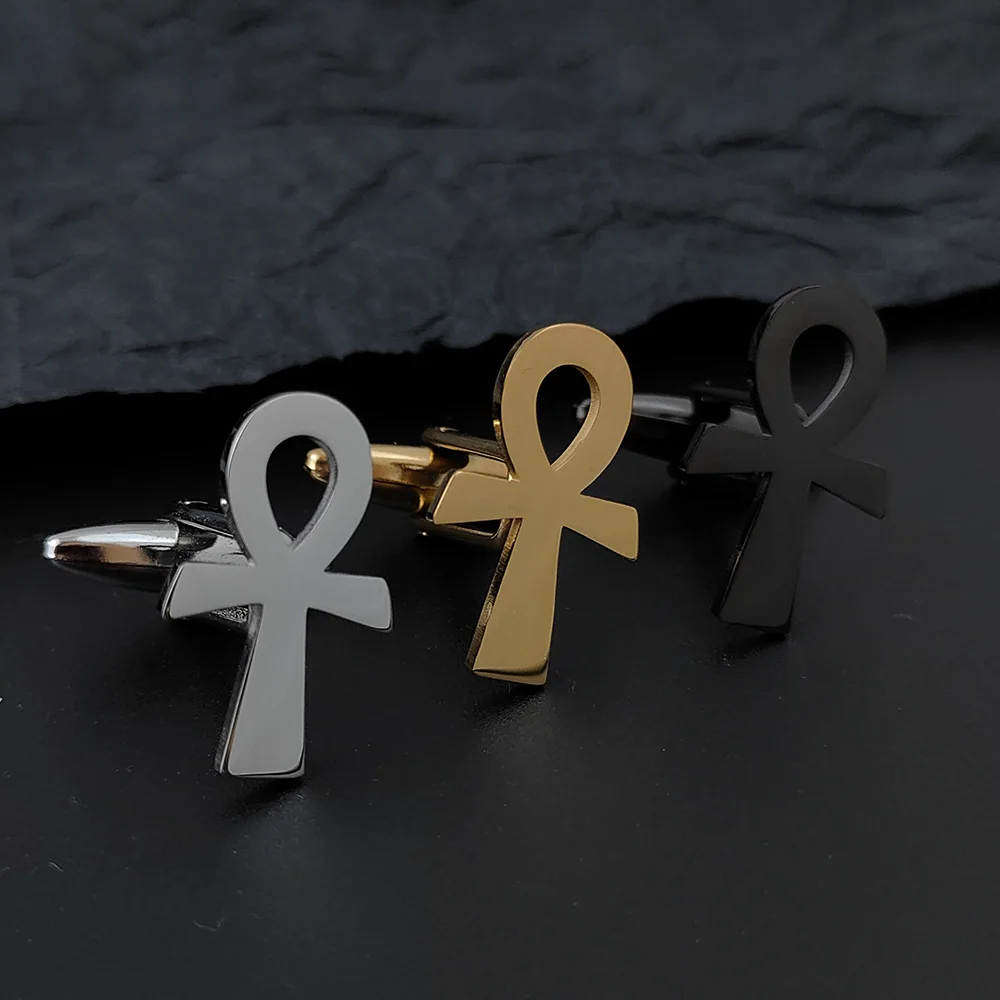 Роскошная рубашка запонки для мужчин подарок брендовые железные с крестом