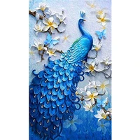 full round diamond painting diy blue peacock diamond mosaic 5d animal rhinestone embroidery cross stitch kit home decor