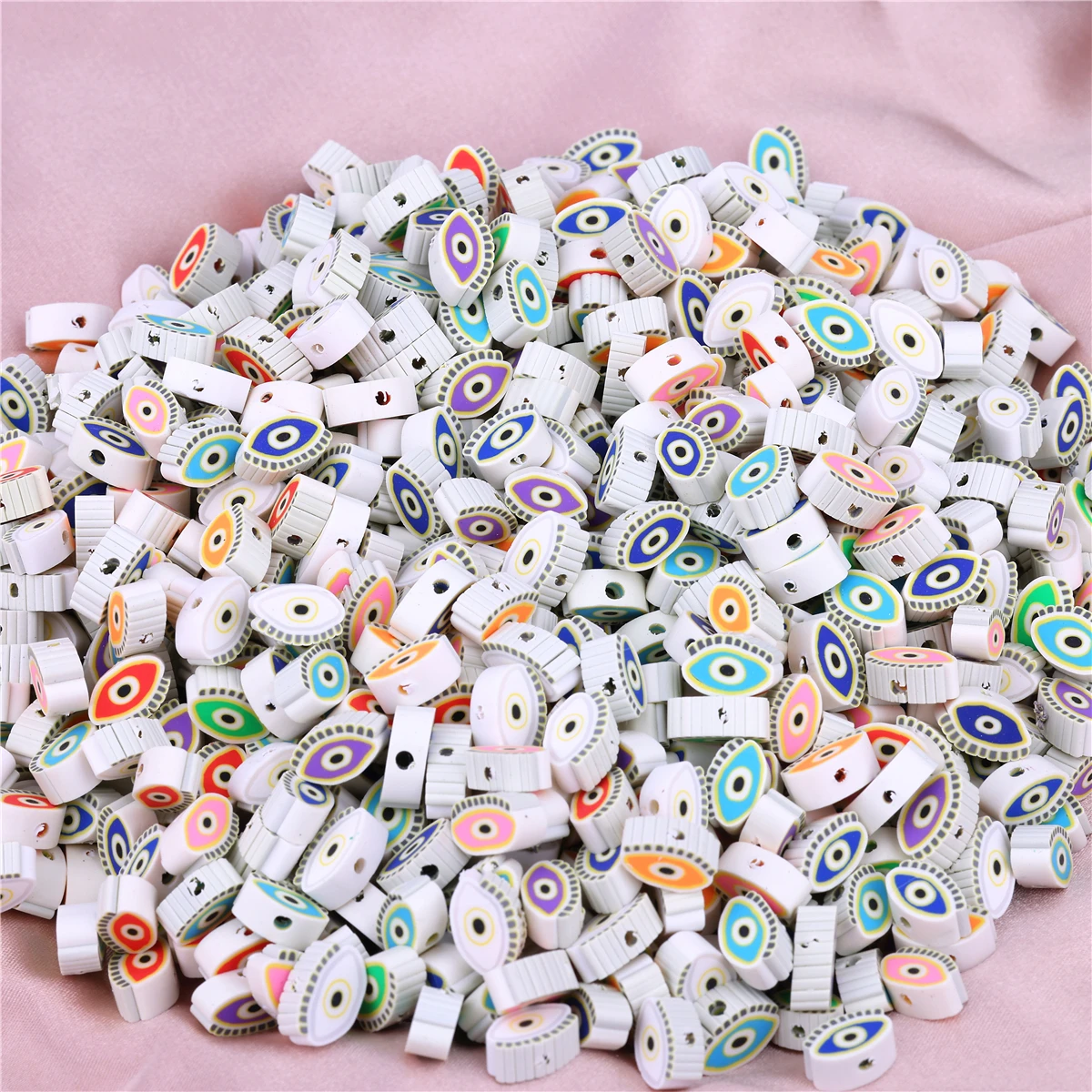 

50 шт., 11*7*5, полимерная глина, дьявольский глаз, разные цвета, бусины, сделай сам, ожерелье, браслет, нарезанные бусины, бусины