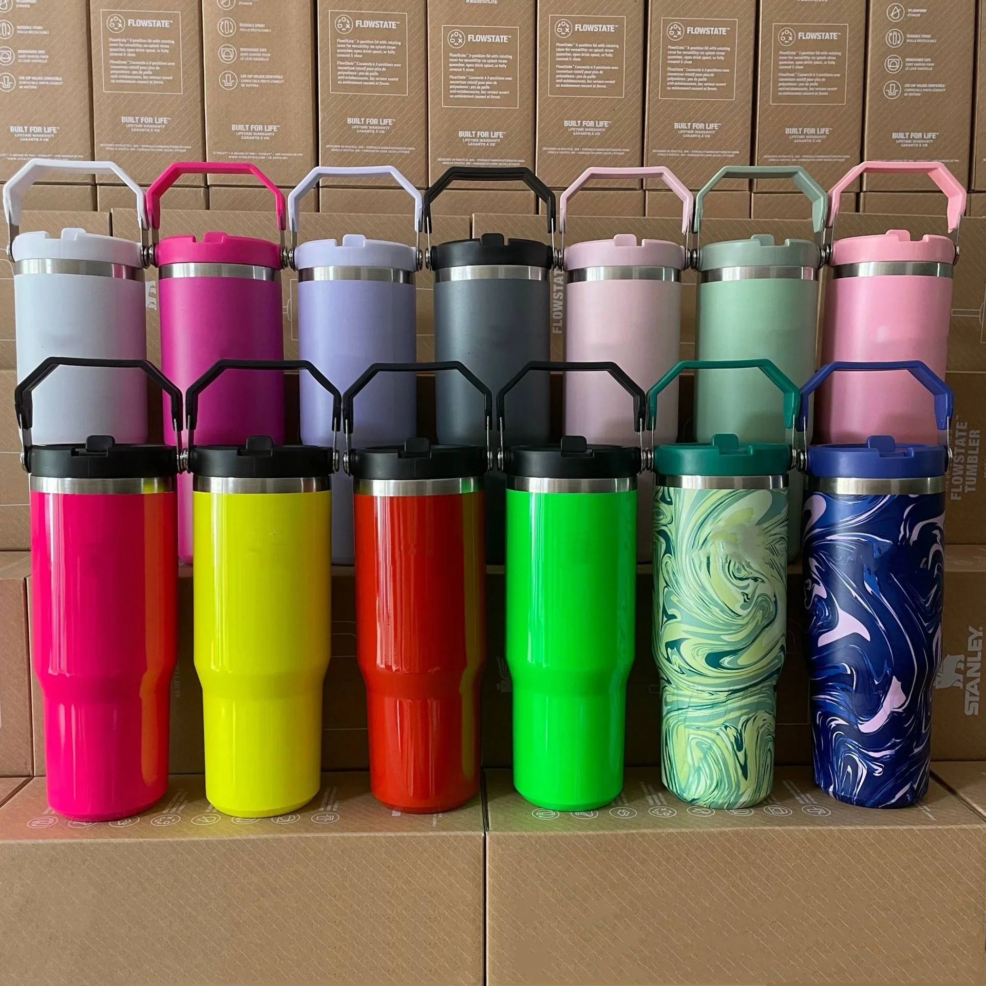 Термос Iceflow из нержавеющей стали на 30 унций с крышкой и соломинкой для женщин